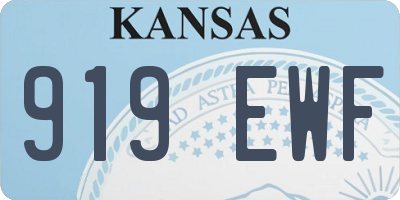 KS license plate 919EWF