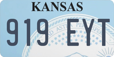 KS license plate 919EYT