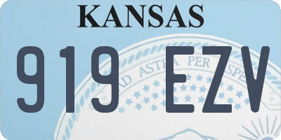 KS license plate 919EZV
