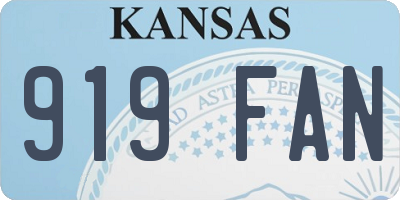 KS license plate 919FAN