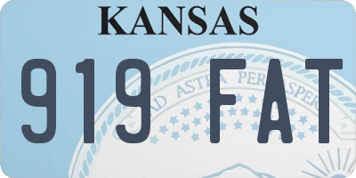 KS license plate 919FAT
