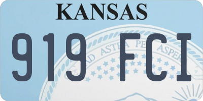 KS license plate 919FCI