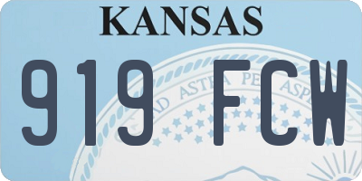 KS license plate 919FCW