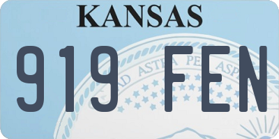 KS license plate 919FEN