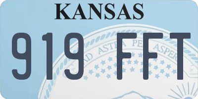 KS license plate 919FFT