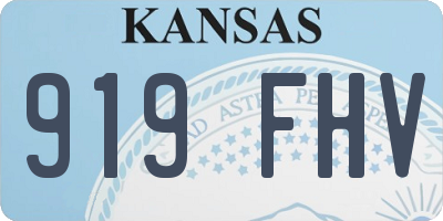KS license plate 919FHV