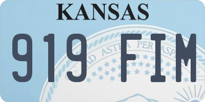 KS license plate 919FIM