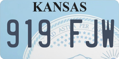 KS license plate 919FJW