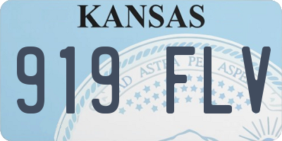 KS license plate 919FLV