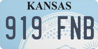 KS license plate 919FNB