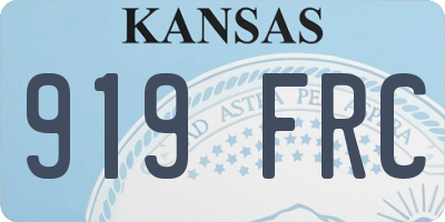 KS license plate 919FRC