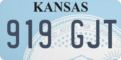 KS license plate 919GJT
