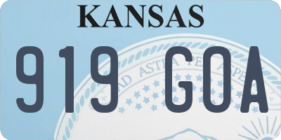 KS license plate 919GOA