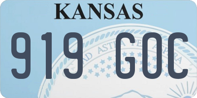 KS license plate 919GOC