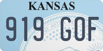 KS license plate 919GOF