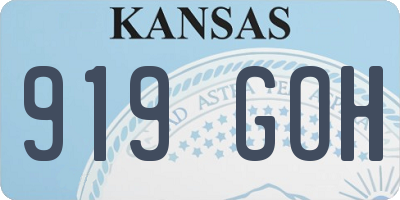 KS license plate 919GOH