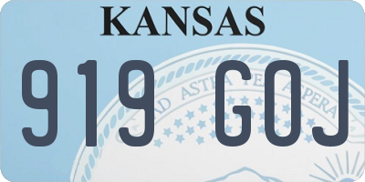 KS license plate 919GOJ