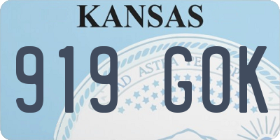 KS license plate 919GOK