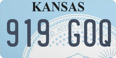 KS license plate 919GOQ