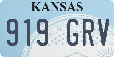 KS license plate 919GRV