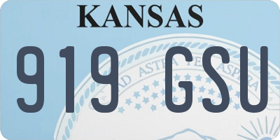 KS license plate 919GSU