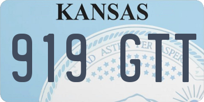 KS license plate 919GTT