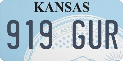 KS license plate 919GUR