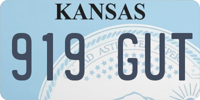 KS license plate 919GUT