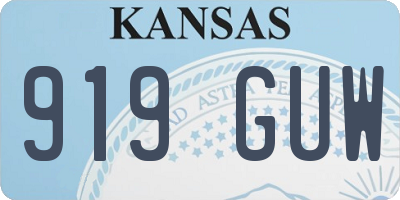 KS license plate 919GUW