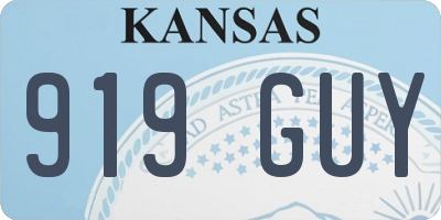 KS license plate 919GUY