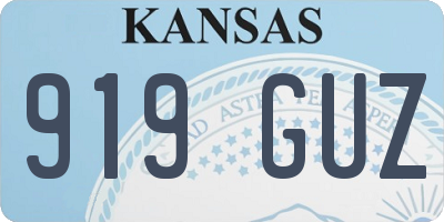 KS license plate 919GUZ