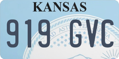 KS license plate 919GVC