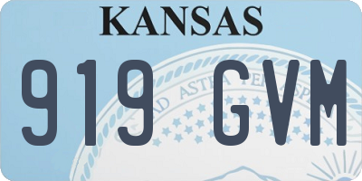 KS license plate 919GVM