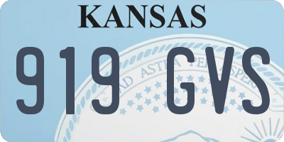 KS license plate 919GVS