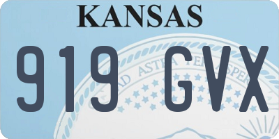 KS license plate 919GVX