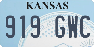 KS license plate 919GWC