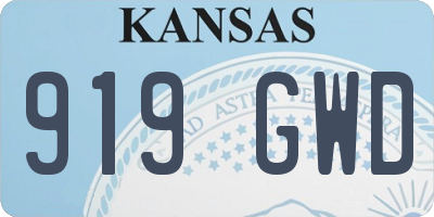 KS license plate 919GWD