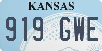 KS license plate 919GWE