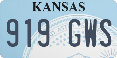 KS license plate 919GWS