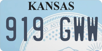 KS license plate 919GWW