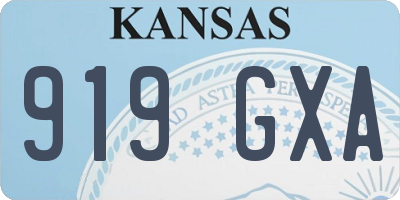 KS license plate 919GXA