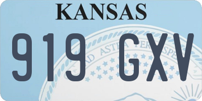 KS license plate 919GXV