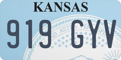 KS license plate 919GYV
