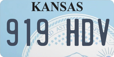 KS license plate 919HDV