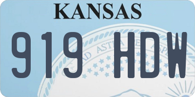 KS license plate 919HDW