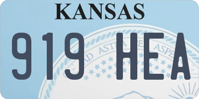 KS license plate 919HEA
