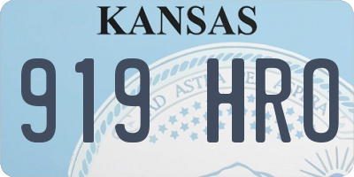 KS license plate 919HRO