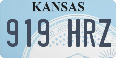 KS license plate 919HRZ