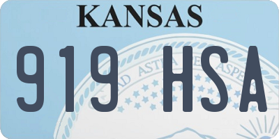 KS license plate 919HSA