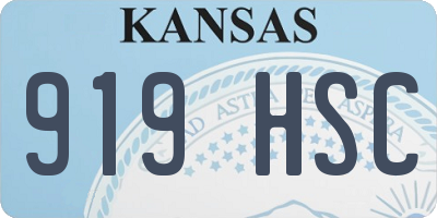 KS license plate 919HSC